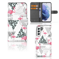 Samsung Galaxy S22 Telefoonhoesje met Pasjes Flamingo Triangle