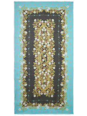 ETRO écharpe rectangulaire à fleurs - Bleu
