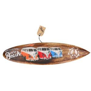 Decoratie surfplank/surfboard wanddecoratie/muurdecoratie/schuttingdecoratie - met VW busjes