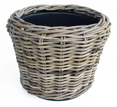 Van der Leeden Rotan Drypot grote plantenmand 36h28cm Naturel/Bruin