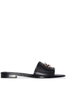 Ferragamo mules à bout ouvert - Noir