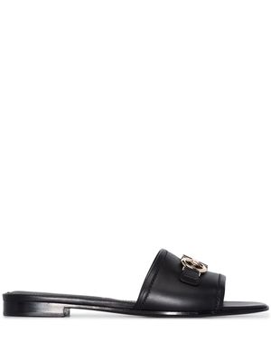 Ferragamo mules à bout ouvert - Noir