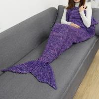 Zeemeermin staart deken voor volwassen super zacht slapen gebreide dekens maat: 140 X70cm (violet) Zeemeermin staart deken voor volwassen super zacht slapen gebreide dekens maat: 140 X70cm (violet)