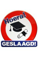 Huldeschild geslaagd 50x50 cm - thumbnail