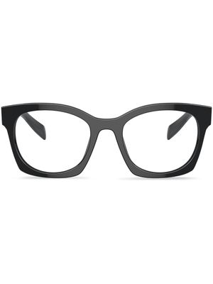 Prada Eyewear lunettes de soleil carrées à logo gravé - Noir