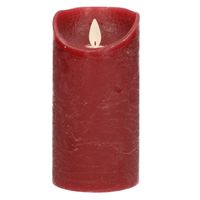 1x Bordeaux rode LED kaarsen / stompkaarsen met bewegende vlam 15 cm   -