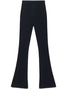 Stella McCartney lurex ribbed-knit straight-leg trousers - Bleu