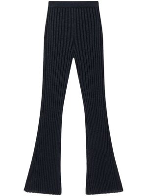 Stella McCartney pantalon nervuré à coupe droite - Bleu