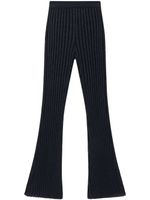 Stella McCartney lurex ribbed-knit straight-leg trousers - Bleu - thumbnail