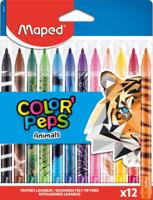 Viltstift maped colorpeps animals set 12 kleuren
