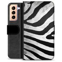 Samsung Galaxy S21+ 5G Premium Portemonnee Hoesje - Zebra