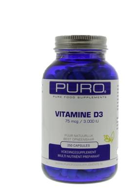 Puro Vitamine D3 75mcg 250Capsules