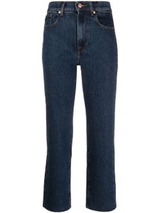 7 For All Mankind jean crop Logan à bords francs - Bleu