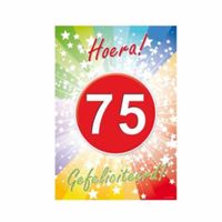75 jaar deurposter 84 x 59.5 cm leeftijd verjaardag feestartikelen - thumbnail
