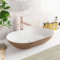 MONDIAZ ONNI Waskom solid surface 55cm kleur Rust / Talc