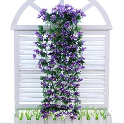 Kunstmatige bloem muur opknoping Lily bloem Vine mand bloem partij decoraties (blauw)