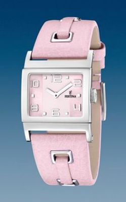 Horlogeband Festina F16475-7 Leder Roze 24mm