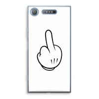 Middle finger white: Sony Xperia XZ1 Transparant Hoesje - thumbnail