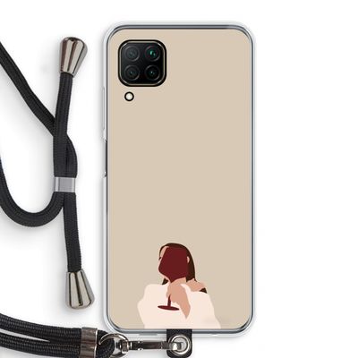 I drink wine: Huawei P40 Lite Transparant Hoesje met koord