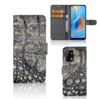 OPPO A74 4G | Telefoonhoesje | Met pasjeshouder | Krokodillenprint