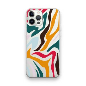 Colored Zebra: iPhone 12 Pro Transparant Hoesje