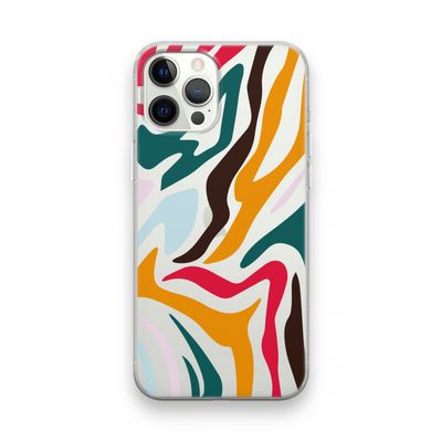 Colored Zebra: iPhone 12 Pro Transparant Hoesje