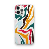 Colored Zebra: iPhone 12 Pro Transparant Hoesje