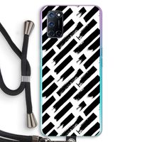 Zwarte vegen: Oppo A52 Transparant Hoesje met koord