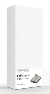 Split-Topper Hoeslaken Romanette Wit-160 x 200 cm