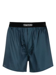 TOM FORD boxer à taille à logo - Bleu