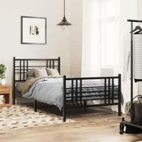 Bedframe met hoofd- en voeteneinde metaal zwart 100x190 cm