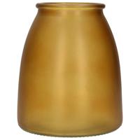 Bellatio Design Bloemenvaas - mat geel glas - D13 x H15 cm - Vazen - thumbnail