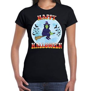 Happy Halloween heks verkleed t-shirt zwart voor dames