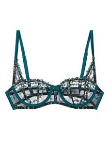 Fleur Du Mal brassière en tweed - Bleu