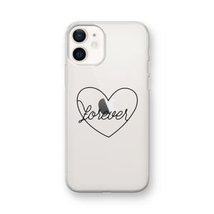 Forever heart black: iPhone 12 mini Transparant Hoesje