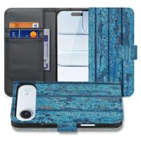 Apple iPhone Air | Book Case | Afgebladderd Blauw Hout Met Pasjes