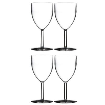 Rosti Mepal Wijnglazen - 4x - kunststof - 300 ml - 8 x 16 cm - outdoor/camping
