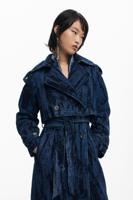Verlopen denim trenchcoat - BLUE - XL