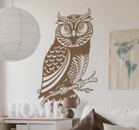 Muursticker decoratieve uil op tak