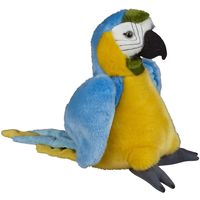 Pluche knuffel dieren blauwe Macaw papegaai vogel van 28 cm - thumbnail