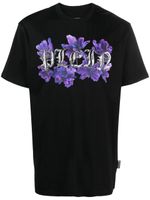 Philipp Plein t-shirt SS Flowers à col rond - Noir