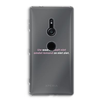 uw waarde daalt niet: Sony Xperia XZ2 Transparant Hoesje