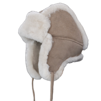 Schapenvacht baby & kinder muts - Taupe