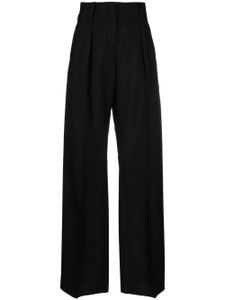 Ferragamo pantalon ample à taille haute - Noir