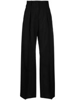 Ferragamo pantalon ample à taille haute - Noir
