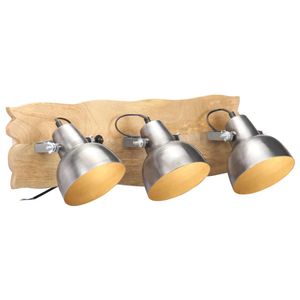 VidaXL Wandlamp industrieel e27 68x23 cm mangohout zilverkleurig