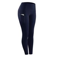 Slanke strakke Sportswear vrouwen hoge taille heupen slanke Sportlegging maat: L (marineblauw)