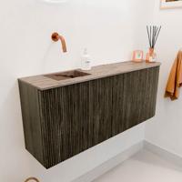 Toiletmeubel Mondiaz Joya Dlux | 101.6 cm | Meubelkleur Shadow | Faye wastafel Arena Wasbak Links | Zonder kraangat(en)