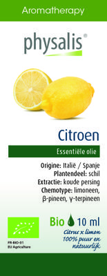 Physalis Aromatherapy Essentiële Oliën Citroen Olie 10ml