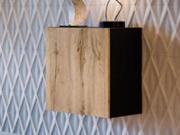 Wandkast MICKA II 1 deur zwart/wotan eik